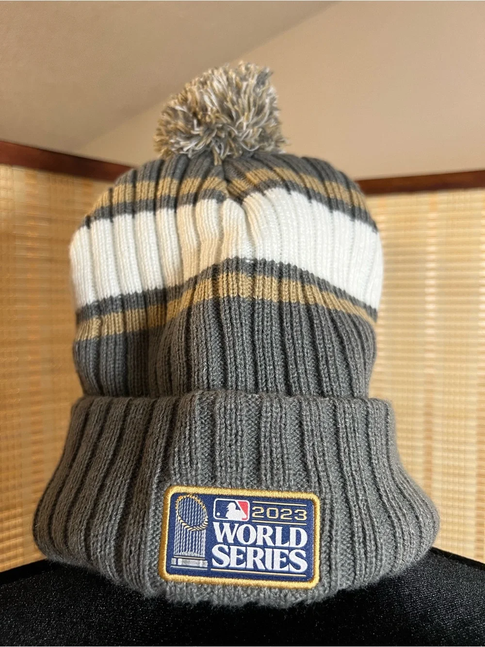 Official ‘47 Brand Arizona Diamondbacks 2023 World Series Cuffed Pom Beanie Knit